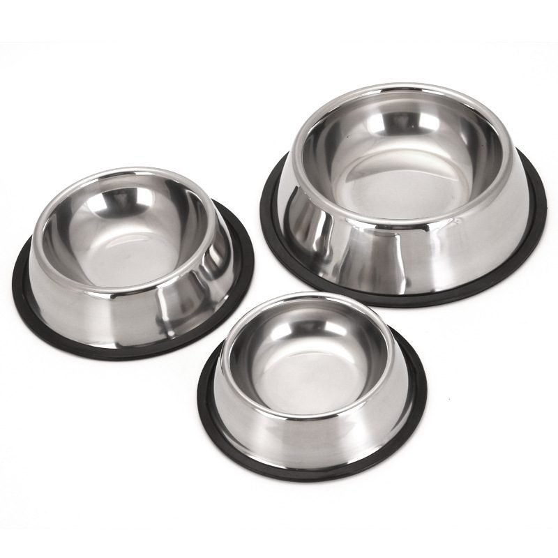 Comedero de acero inoxidable Comedero de acero inoxidable antideslizante para mascotas. Higiénico, resistente, seguro y apto para perros o gatos. Ideal para comida o agua.