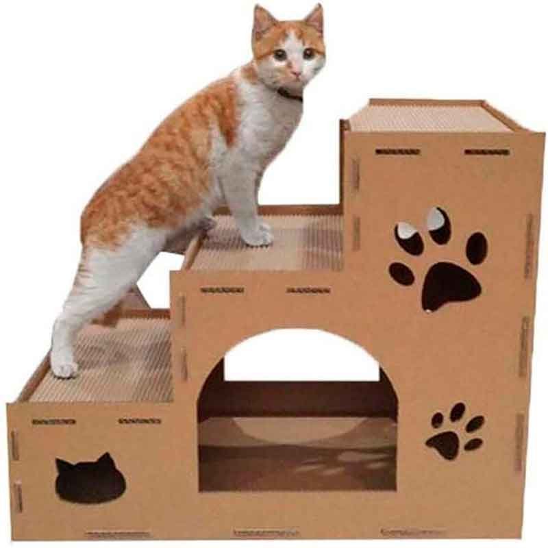 Gimnasio para Gatos Multiuso, con 3 nivels para 3 gatos