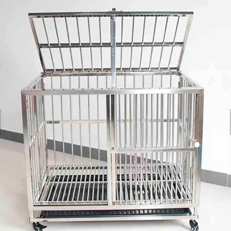 Jaula veterinaria S en acero inoxidable para uso veterinario y pos operatorio