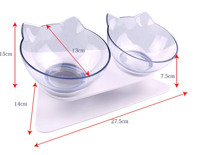 Platos Altos para Gatos Cabeza Doble