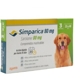 Simparica para Perros 20 a 40 KG 3 Comp.
